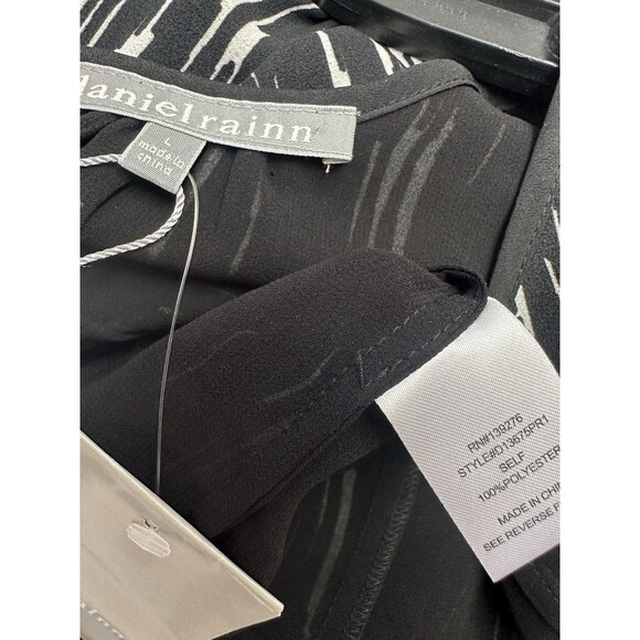 Daniel Rainn Tank Top Womens S Black White Chiffon Office Siren Capsule Staple L - Picture 6 of 6